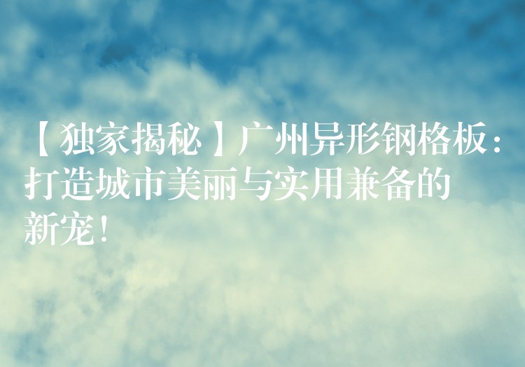 【独家揭秘】广州异形钢格板：打造城市美丽与实用兼备的新宠！