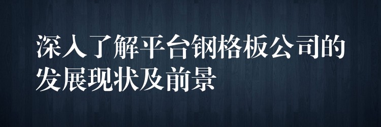 深入了解平台钢格板公司的发展现状及前景